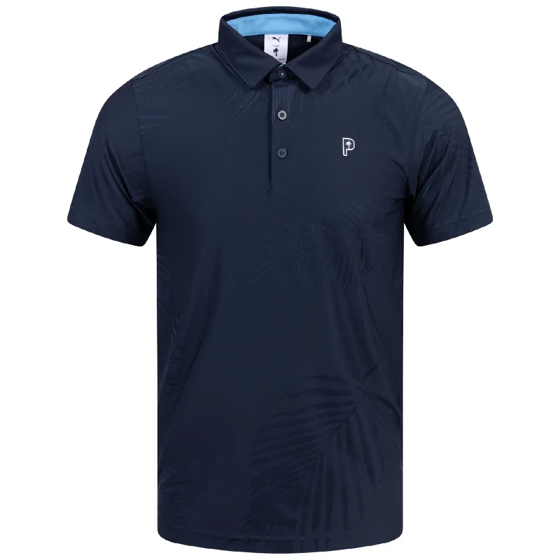 Men's ribbed cuffs and hem polo shirts for a textured lookX PTC Jacquard Polo Deep Navy - SS24 Men's ribbed cuffs and hem polo shirts for a textured lookX PTC Jacquard Polo Deep Navy - SS24