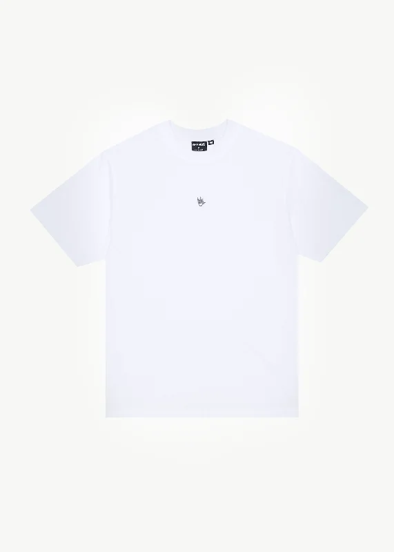 Men's ribbed t - shirts with a textured finish for added styleAFENDS Mens Flame - Retro T-Shirt - White / Blue