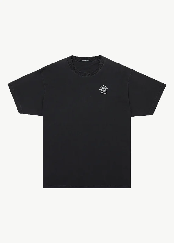 Men's moisture - wicking athletic t - shirts for intense workoutsAFENDS Mens Graveyard - Boxy Fit Tee - Stone Black