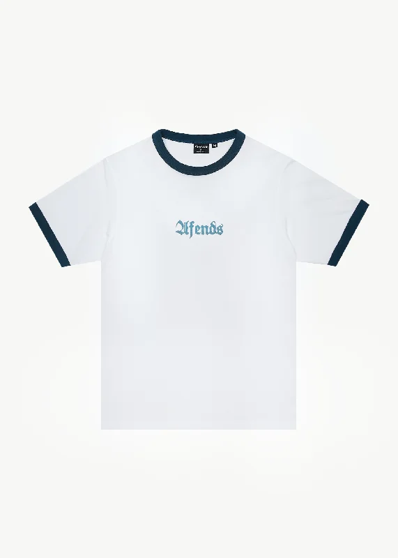 Men's UV - protection t - shirts for outdoor activities in the sunAFENDS Mens Interstellar - Ringer Tee - White