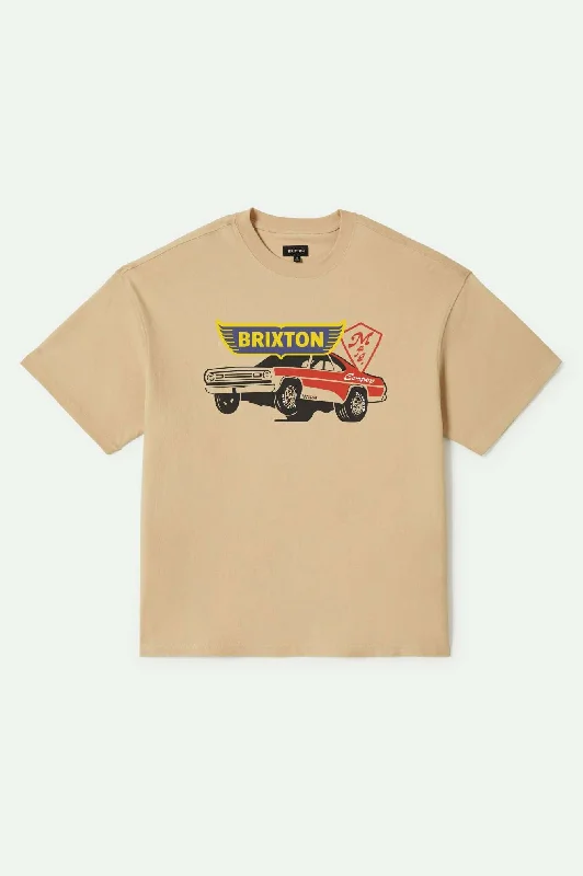 Men's distressed denim - look t - shirts with a rugged appealBarona Heavyweight Relaxed T-Shirt - Cream Classic Wash