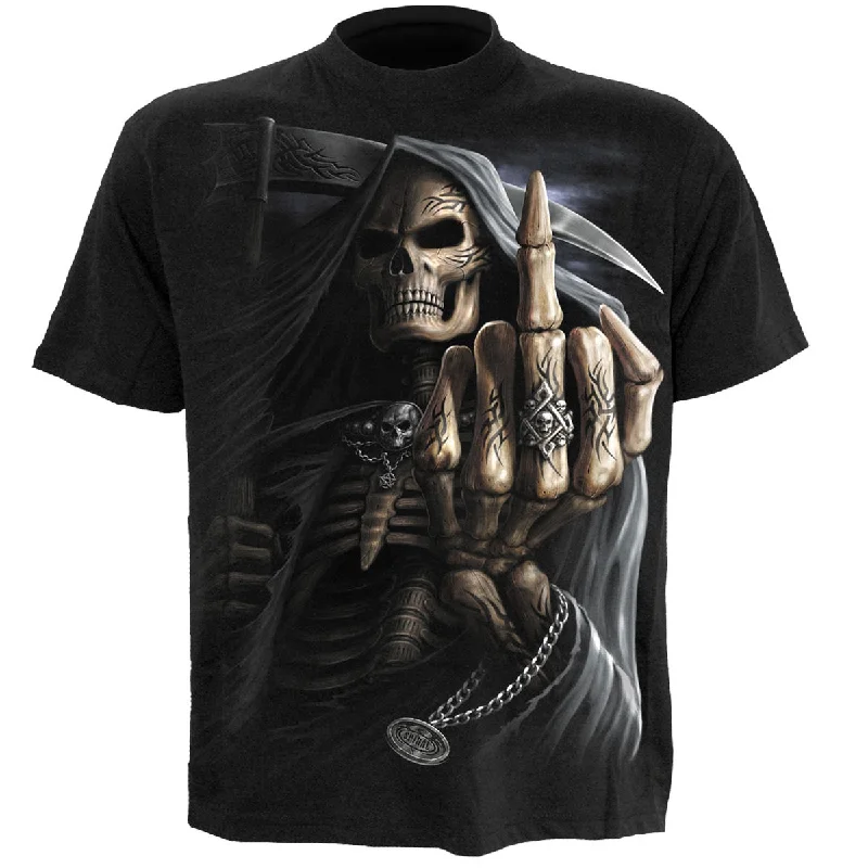 Men's moisture - wicking athletic t - shirts for intense workoutsBONE FINGER - T-Shirt Black Men's moisture - wicking athletic t - shirts for intense workoutsBONE FINGER - T-Shirt Black