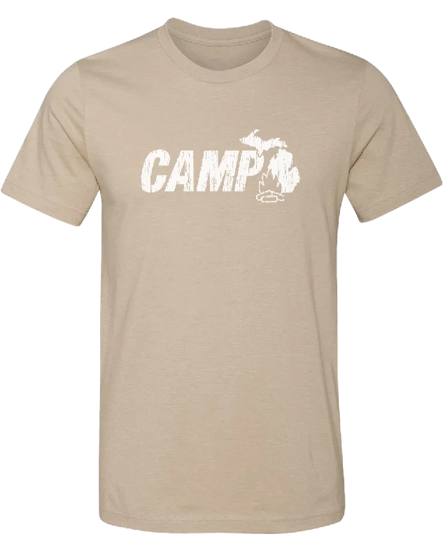 Men's thermal t - shirts with a high - neck design for cold weatherCamp Michigan Unisex T-Shirt Men's thermal t - shirts with a high - neck design for cold weatherCamp Michigan Unisex T-Shirt