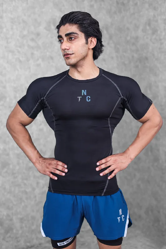 Men's thermal t - shirts with a high - neck design for cold weatherCritical Compression T-shirt- Black