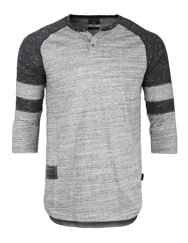Men's long - sleeve henley t - shirts with button - down placketsZIMEGO Men's 3/4 Sleeve Baseball Football College Raglan Henley Athletic T-shirt Men's long - sleeve henley t - shirts with button - down placketsZIMEGO Men's 3/4 Sleeve Baseball Football College Raglan Henley Athletic T-shirt
