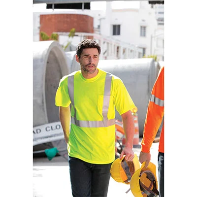 Men's antimicrobial t - shirts for odor - free freshness during travelCornerStone Hi-Vis Safety T-Shirt, ANSI 107 Class 2