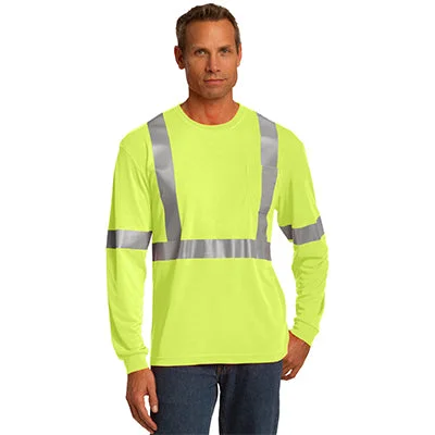 Men's button - front t - shirts with a unique artistic printCornerStone Long-Sleeve Hi-Vis Safety Shirt, ANSI 107 Class 2 Men's button - front t - shirts with a unique artistic printCornerStone Long-Sleeve Hi-Vis Safety Shirt, ANSI 107 Class 2