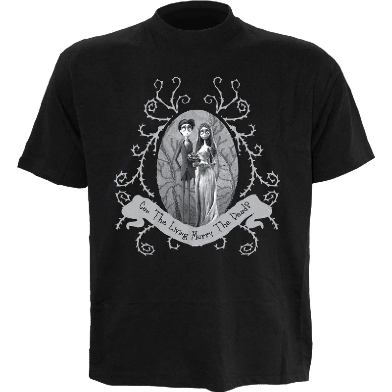 Men's tie - dye t - shirts with a bohemian styleCORPSE BRIDE - DEAD WEDDING - Front Print T-Shirt Black
