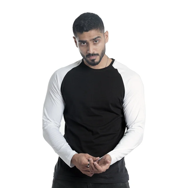 Men's UV - protection t - shirts for outdoor activities in the sunCrew Neck Dual Colour Full Sleeve T-Shirts.