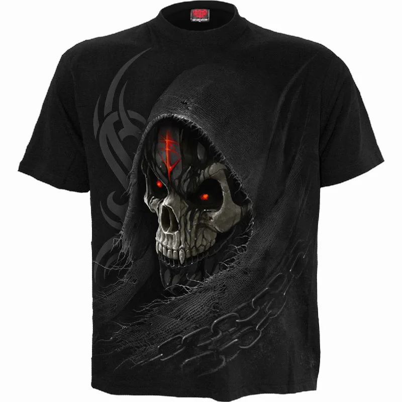 Men's smart - casual checkered t - shirts for semi - formal occasionsDARK DEATH - T-Shirt Black Men's smart - casual checkered t - shirts for semi - formal occasionsDARK DEATH - T-Shirt Black