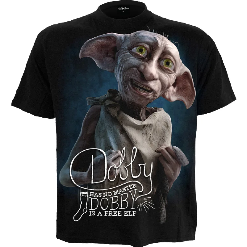 Men's button - front t - shirts with a unique artistic printDOBBY - Front Print T-Shirt Black Men's button - front t - shirts with a unique artistic printDOBBY - Front Print T-Shirt Black