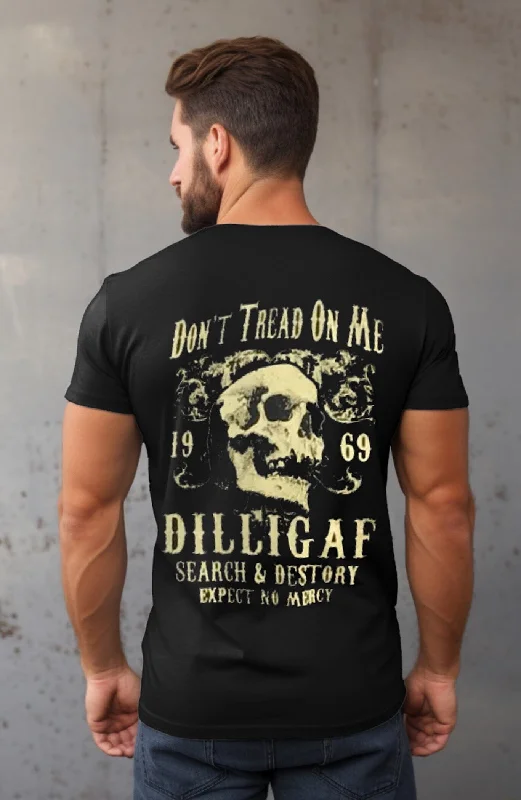 Men's eco - friendly recycled t - shirts for sustainable fashion choicesDon't Tread on Me Skull Tee