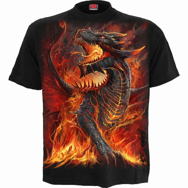 Men's polo t - shirts with a contrast collar for a preppy lookDRACONIS - T-Shirt Black Men's polo t - shirts with a contrast collar for a preppy lookDRACONIS - T-Shirt Black