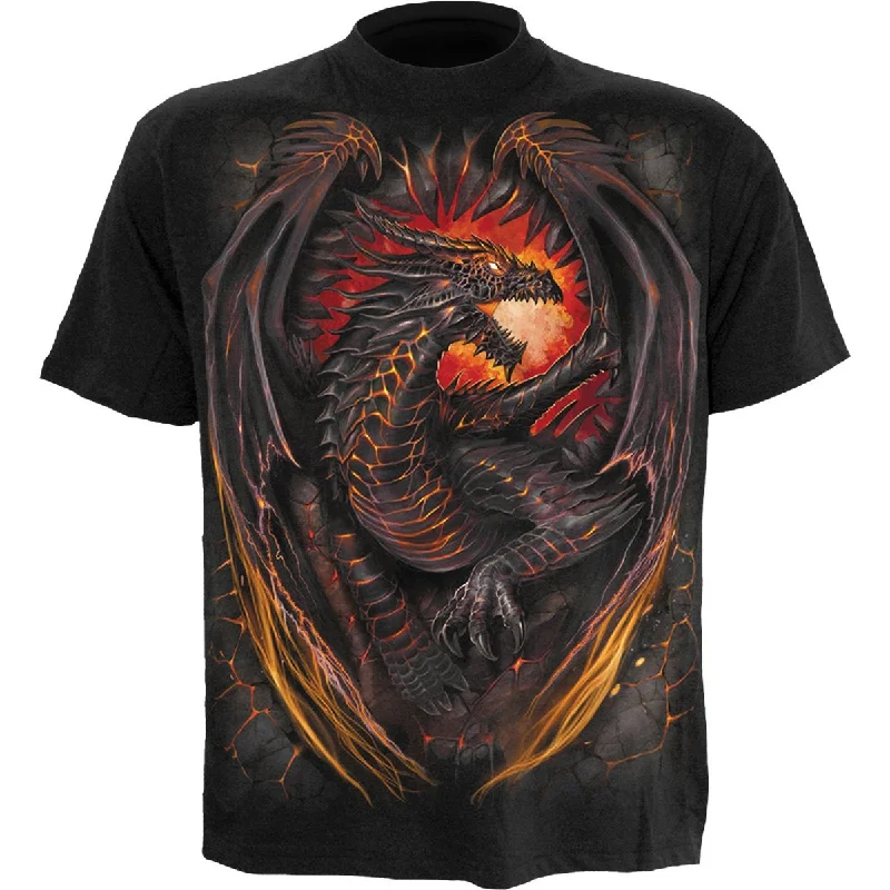 Men's moisture - wicking athletic t - shirts for intense workoutsDRAGON FURNACE - T-Shirt Black Men's moisture - wicking athletic t - shirts for intense workoutsDRAGON FURNACE - T-Shirt Black