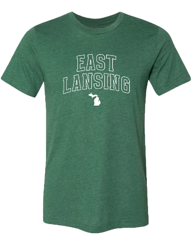 Men's distressed denim - look t - shirts with a rugged appealEast Lansing Unisex T-Shirt Men's distressed denim - look t - shirts with a rugged appealEast Lansing Unisex T-Shirt
