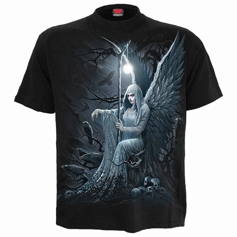 Men's button - front t - shirts with a unique artistic printETHEREAL ANGEL - T-Shirt Black Men's button - front t - shirts with a unique artistic printETHEREAL ANGEL - T-Shirt Black