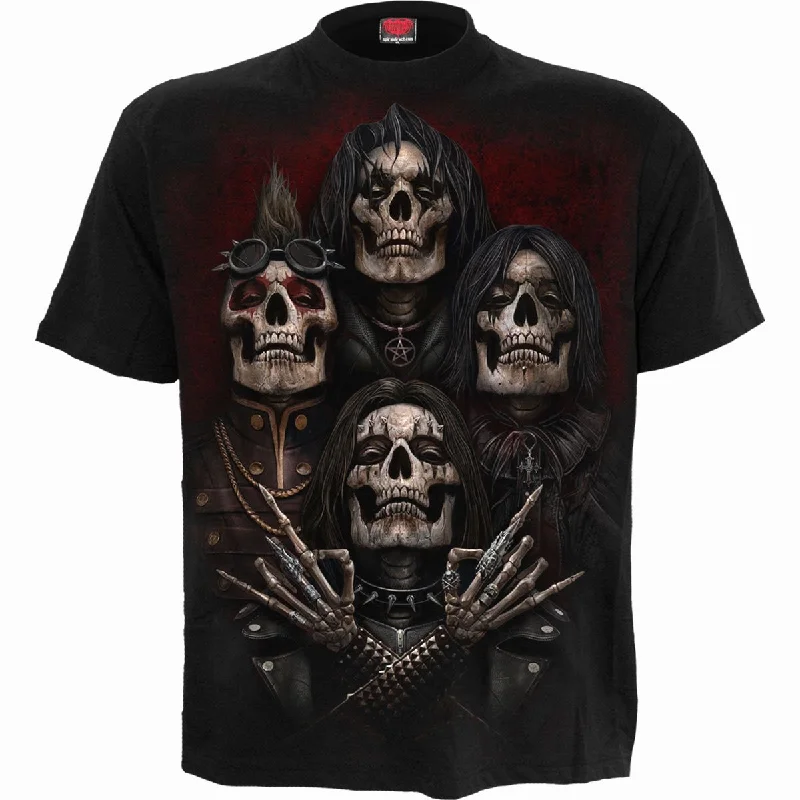 Men's button - front t - shirts with a unique artistic printFACES OF GOTH - T-Shirt Black Men's button - front t - shirts with a unique artistic printFACES OF GOTH - T-Shirt Black