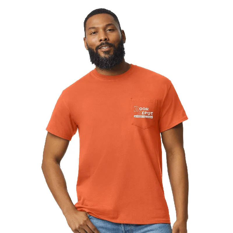 Men's ribbed t - shirts with a textured finish for added styleGildan Adult Ultra Cotton T-Shirt with Pocket, Printed