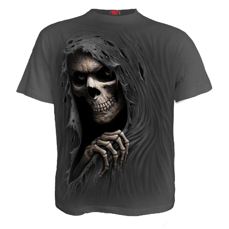 Men's thermal t - shirts with a high - neck design for cold weatherGRIM RIPPER - T-Shirt Charcoal