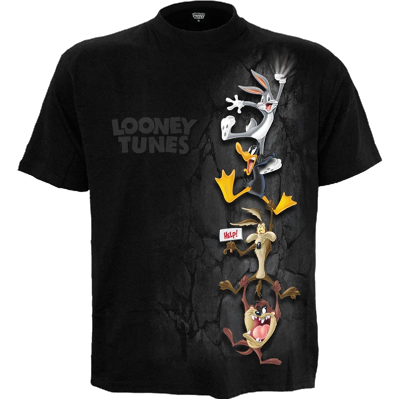 Men's slim - fit graphic t - shirts with vintage rock band printsHANGING TUNES - Front Print T-Shirt Black Men's slim - fit graphic t - shirts with vintage rock band printsHANGING TUNES - Front Print T-Shirt Black