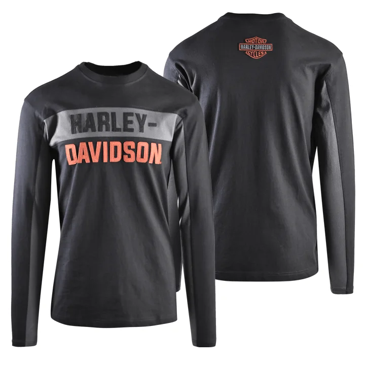 Men's v - neck muscle t - shirts for a body - building aestheticBranded Men's T-Shirt Black Copperblock Letter Long Sleeve T-Shirt (S24)