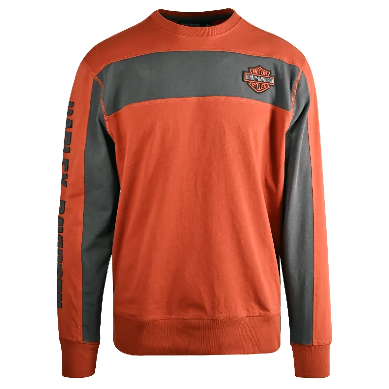 Men's UV - protection t - shirts for outdoor activities in the sunBranded  T-Shirt Red Orange Copperblock Thick L/S (S23)