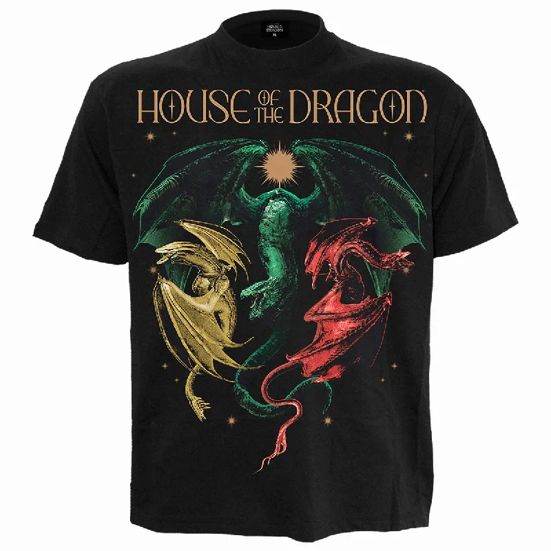 Men's UV - protection t - shirts for outdoor activities in the sunHOD 2 - TRI DRAGONS - Front Print T-Shirt Black Men's UV - protection t - shirts for outdoor activities in the sunHOD 2 - TRI DRAGONS - Front Print T-Shirt Black