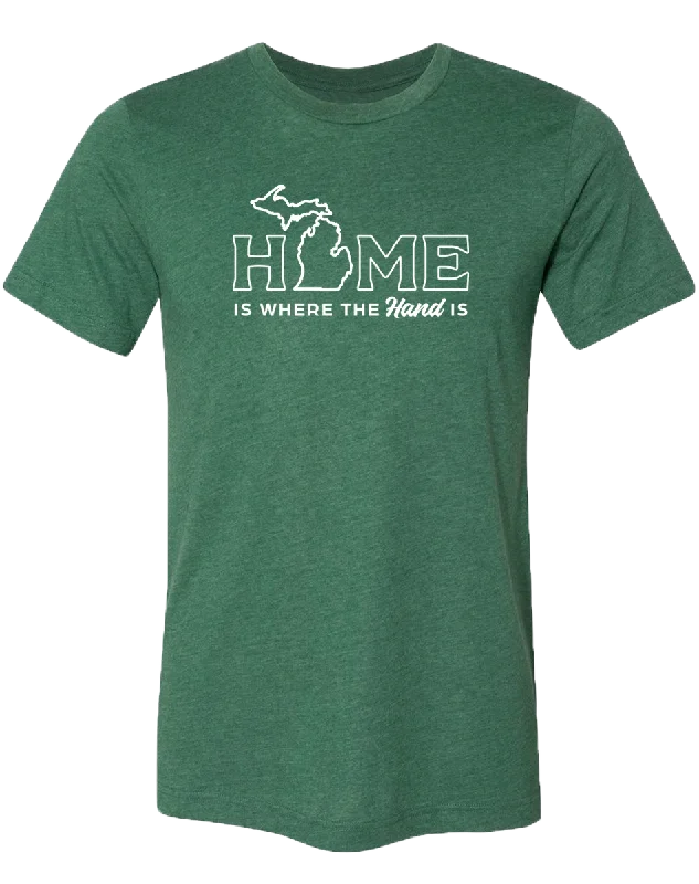 Men's v - neck muscle t - shirts for a body - building aestheticHome is Where the Hand is Unisex T-Shirt