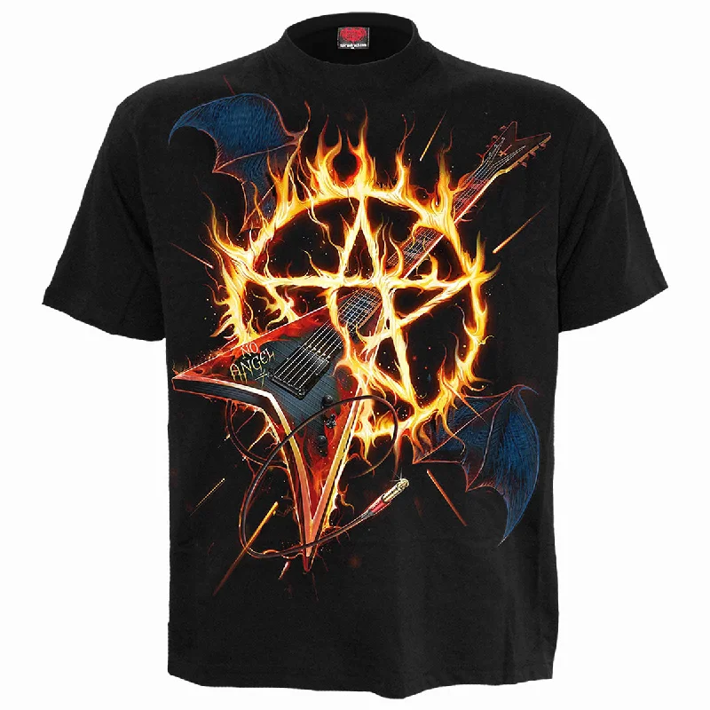 Men's eco - friendly recycled t - shirts for sustainable fashion choicesHOT METAL - Front Print T-Shirt Black