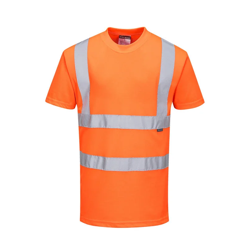 Men's lightweight performance t - shirts for running marathonsPortwest Hi-Vis Short-Sleeve Shirt, Orange Men's lightweight performance t - shirts for running marathonsPortwest Hi-Vis Short-Sleeve Shirt, Orange