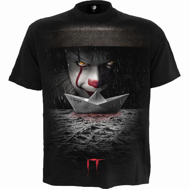 Men's smart - casual checkered t - shirts for semi - formal occasionsIT - STORM DRAIN - T-Shirt Black Men's smart - casual checkered t - shirts for semi - formal occasionsIT - STORM DRAIN - T-Shirt Black