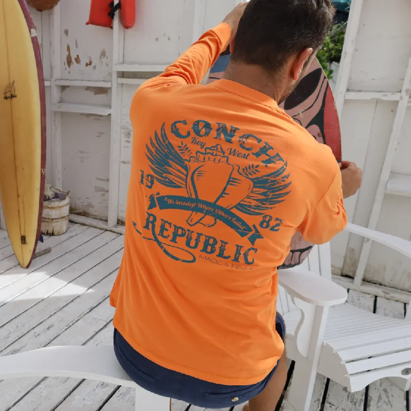 Men's thermal t - shirts with a high - neck design for cold weatherLong Sleeve Graphic Tee - Conch Republic