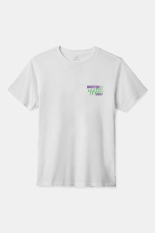 Men's mock - neck t - shirts with a modern and sleek styleNeon Finish Line S/S Standard T-Shirt - White