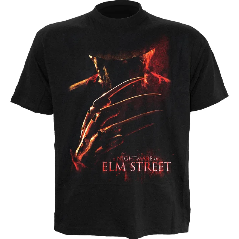 Men's slim - fit graphic t - shirts with vintage rock band printsNIGHTMARE ON ELM STREET - POSTER - Front Print T-Shirt Black