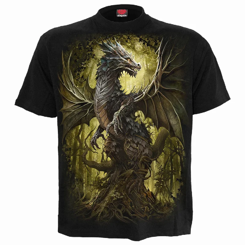 Men's smart - casual checkered t - shirts for semi - formal occasionsOAK DRAGON - T-Shirt Black Men's smart - casual checkered t - shirts for semi - formal occasionsOAK DRAGON - T-Shirt Black