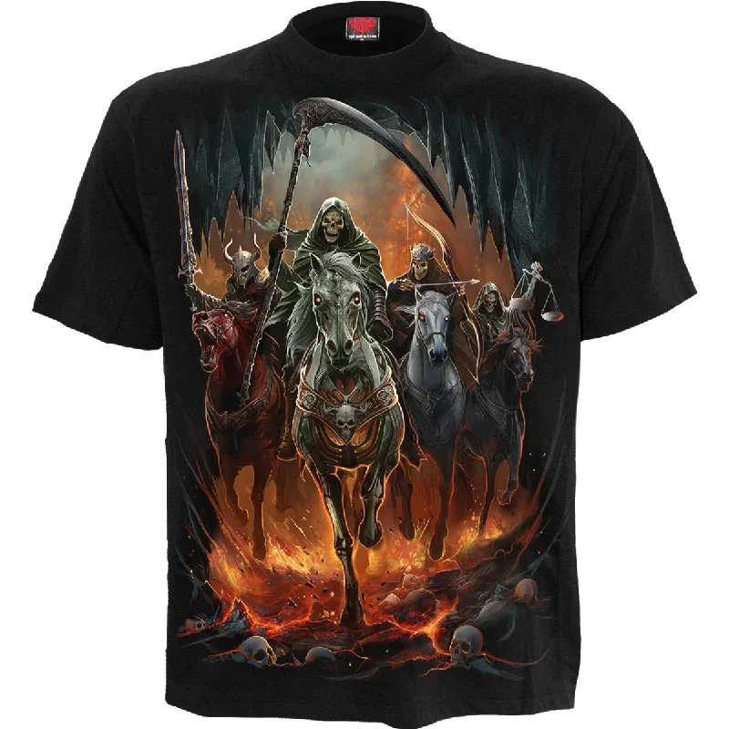 Men's button - front t - shirts with a unique artistic printREVELATION - T-Shirt Black
