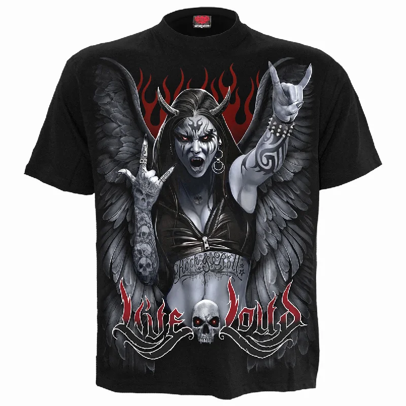 Men's antimicrobial t - shirts for odor - free freshness during travelROCK LOUD - T-Shirt Black