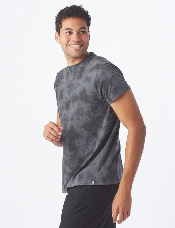 Men's distressed denim - look t - shirts with a rugged appealSalton Short Sleeve: Black Tie-Dye