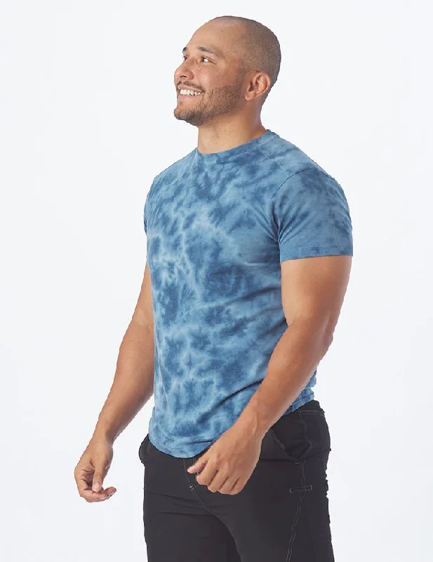 Men's plus - size pocket t - shirts with a classic lookSalton Short Sleeve: Denim Blue Tie-Dye