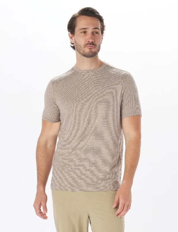 Men's polo t - shirts with a contrast collar for a preppy lookSalton Short Sleeve: Heather Espresso/Oatmeal Stripe Men's polo t - shirts with a contrast collar for a preppy lookSalton Short Sleeve: Heather Espresso/Oatmeal Stripe