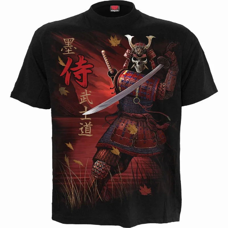 Men's polo t - shirts with a contrast collar for a preppy lookSAMURAI - T-Shirt Black