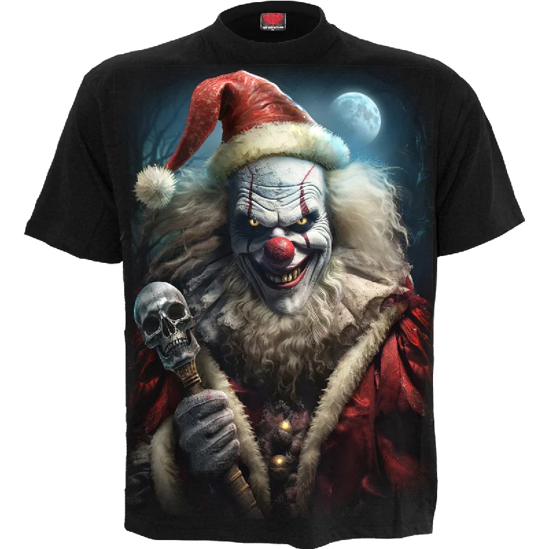 Men's eco - friendly recycled t - shirts for sustainable fashion choicesSANTA CLOWN - T-Shirt Black Men's eco - friendly recycled t - shirts for sustainable fashion choicesSANTA CLOWN - T-Shirt Black