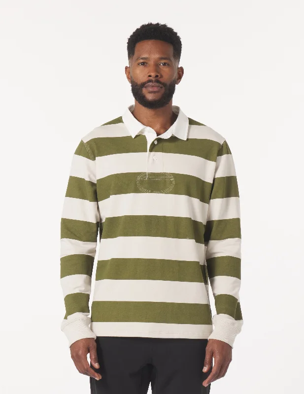 Men's slim - fit graphic t - shirts with vintage rock band printsScrum Rugby Polo: Moss/Oatmilk Men's slim - fit graphic t - shirts with vintage rock band printsScrum Rugby Polo: Moss/Oatmilk
