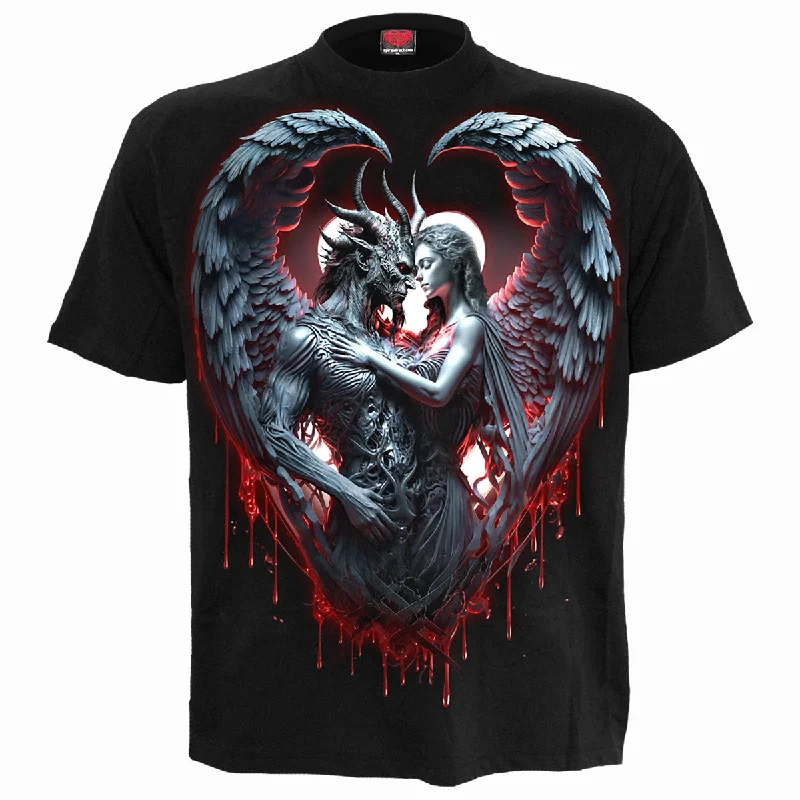Men's printed Hawaiian t - shirts for tropical vacationsSOLEMN VOW - Front Print T-Shirt Black Men's printed Hawaiian t - shirts for tropical vacationsSOLEMN VOW - Front Print T-Shirt Black