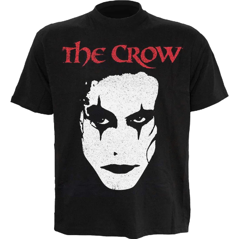 Men's distressed denim - look t - shirts with a rugged appealTHE CROW - FACE - Front Print T-Shirt Black