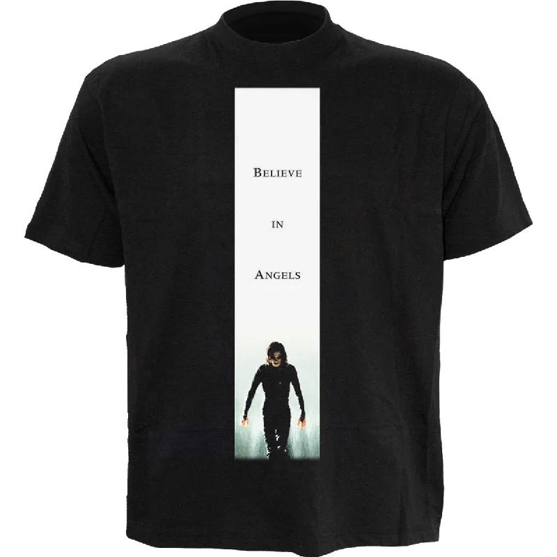 Men's mock - neck t - shirts with a modern and sleek styleTHE CROW - POSTER ART - Front Print T-Shirt Black