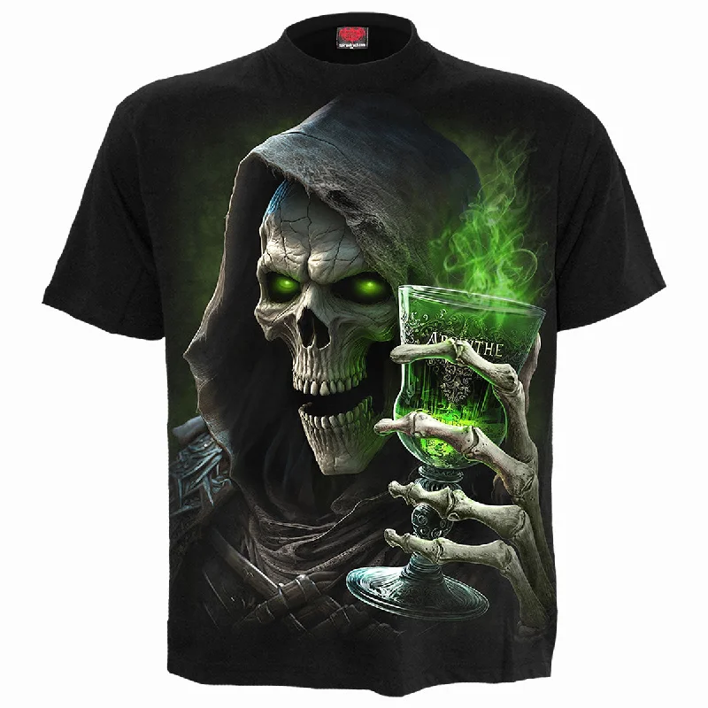 Men's distressed denim - look t - shirts with a rugged appealTHE GREEN FAIRY - T-Shirt Black Men's distressed denim - look t - shirts with a rugged appealTHE GREEN FAIRY - T-Shirt Black