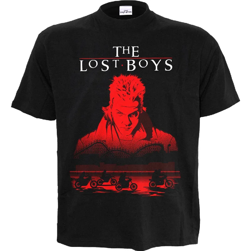 Men's moisture - wicking athletic t - shirts for intense workoutsTHE LOST BOYS - BLOOD TRAIL - Front Print T-Shirt Black Men's moisture - wicking athletic t - shirts for intense workoutsTHE LOST BOYS - BLOOD TRAIL - Front Print T-Shirt Black