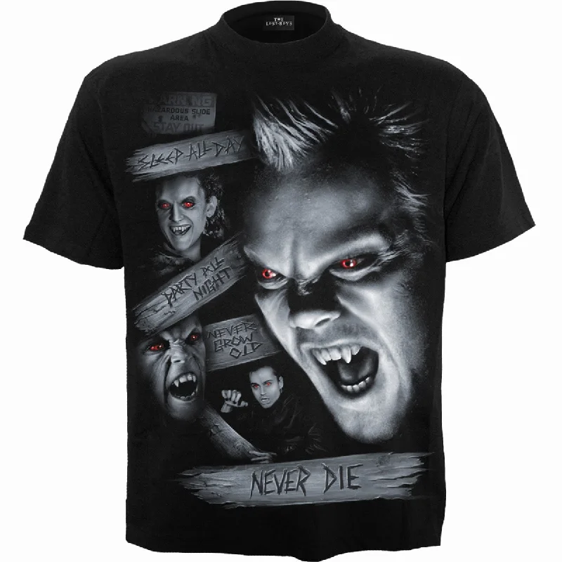 Men's antimicrobial t - shirts for odor - free freshness during travelTHE LOST BOYS - NEVER DIE - T-Shirt Black Men's antimicrobial t - shirts for odor - free freshness during travelTHE LOST BOYS - NEVER DIE - T-Shirt Black