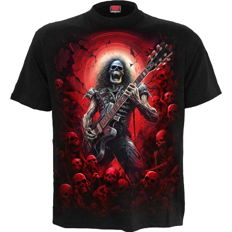 Men's smart - casual checkered t - shirts for semi - formal occasionsTOMB OF ROCK - T-Shirt Black